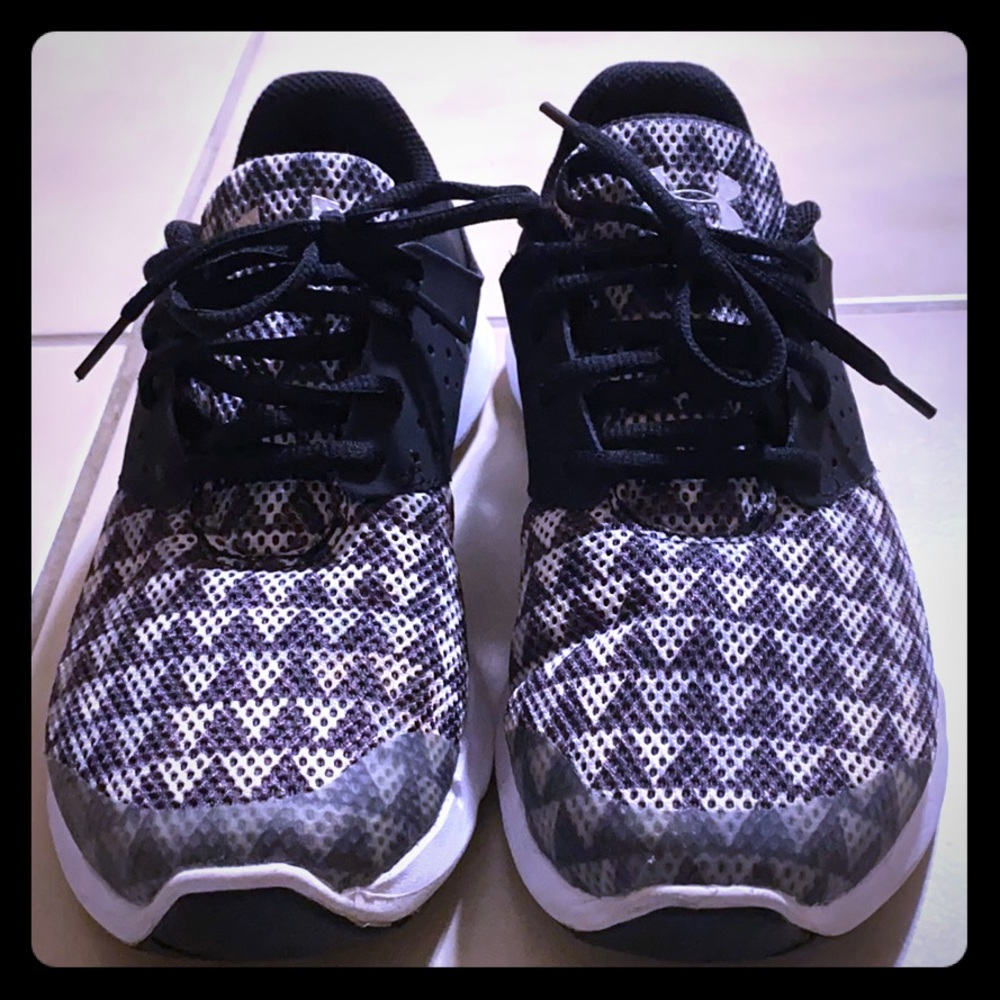 Under Armour black and white sneakers
